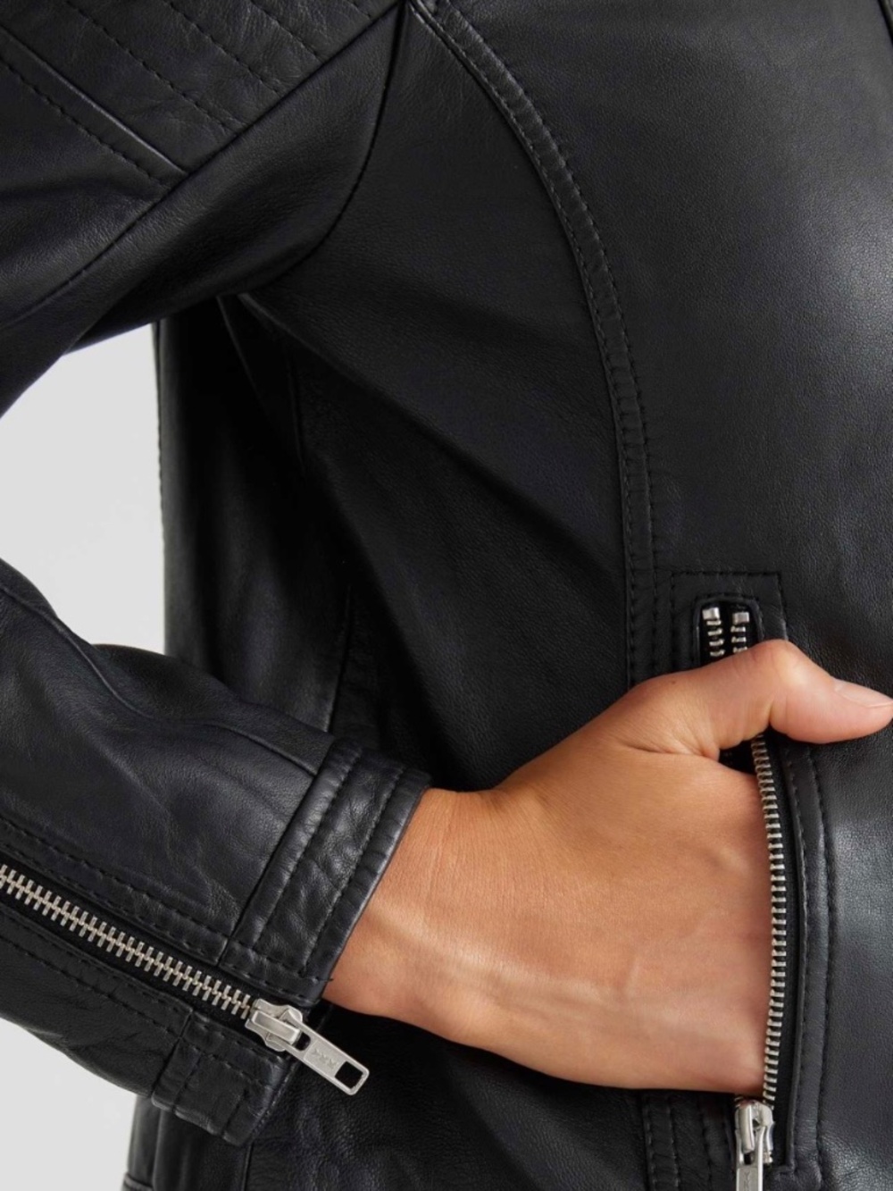 100% Leather Café Racer Jacket - Picture 5 of 12